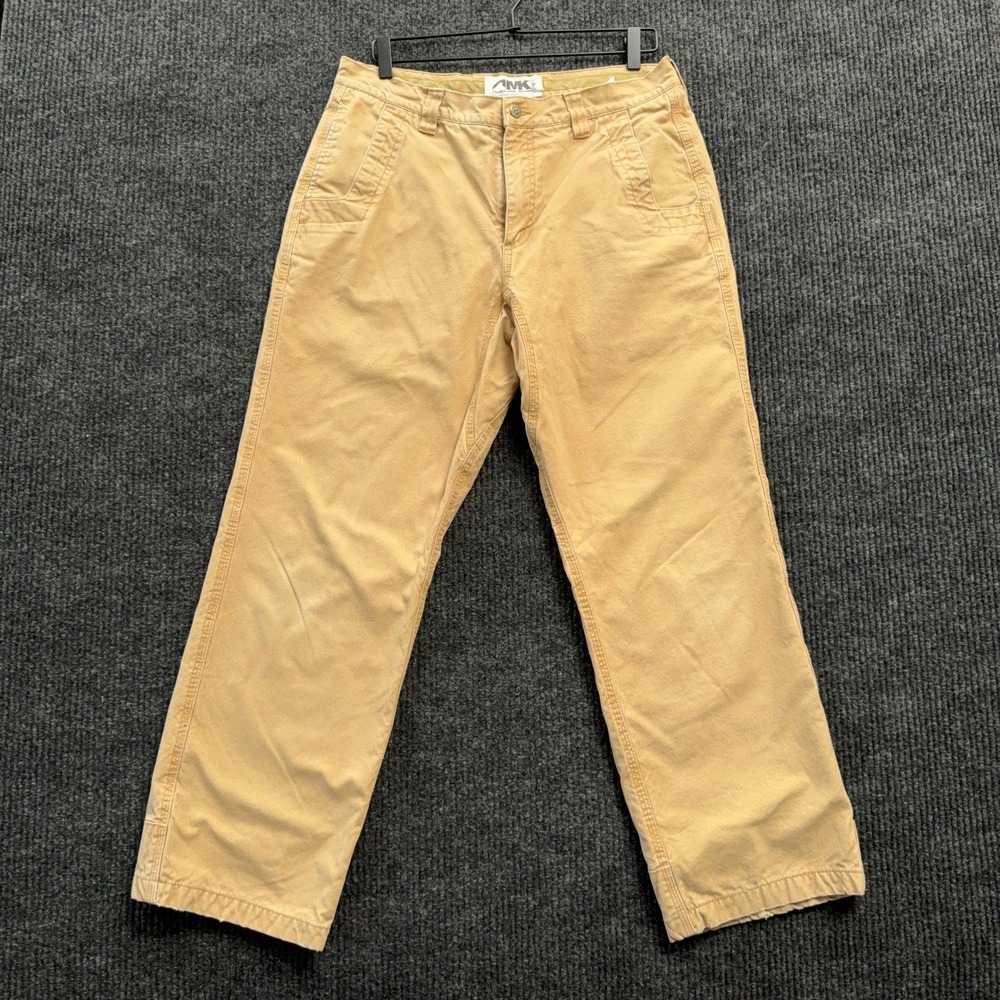 Mountain Khakis Flannel Lined Pants Mens 34x30 Tan Cotton Canvas Work Outdoor